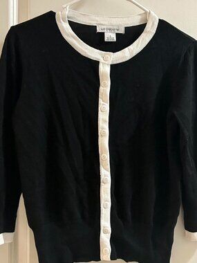Liz Claiborne Women's Black and White Cardigan